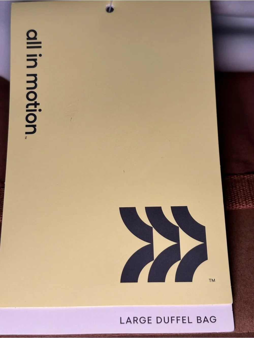 all in motion cream/off white Duffel Bag Tag